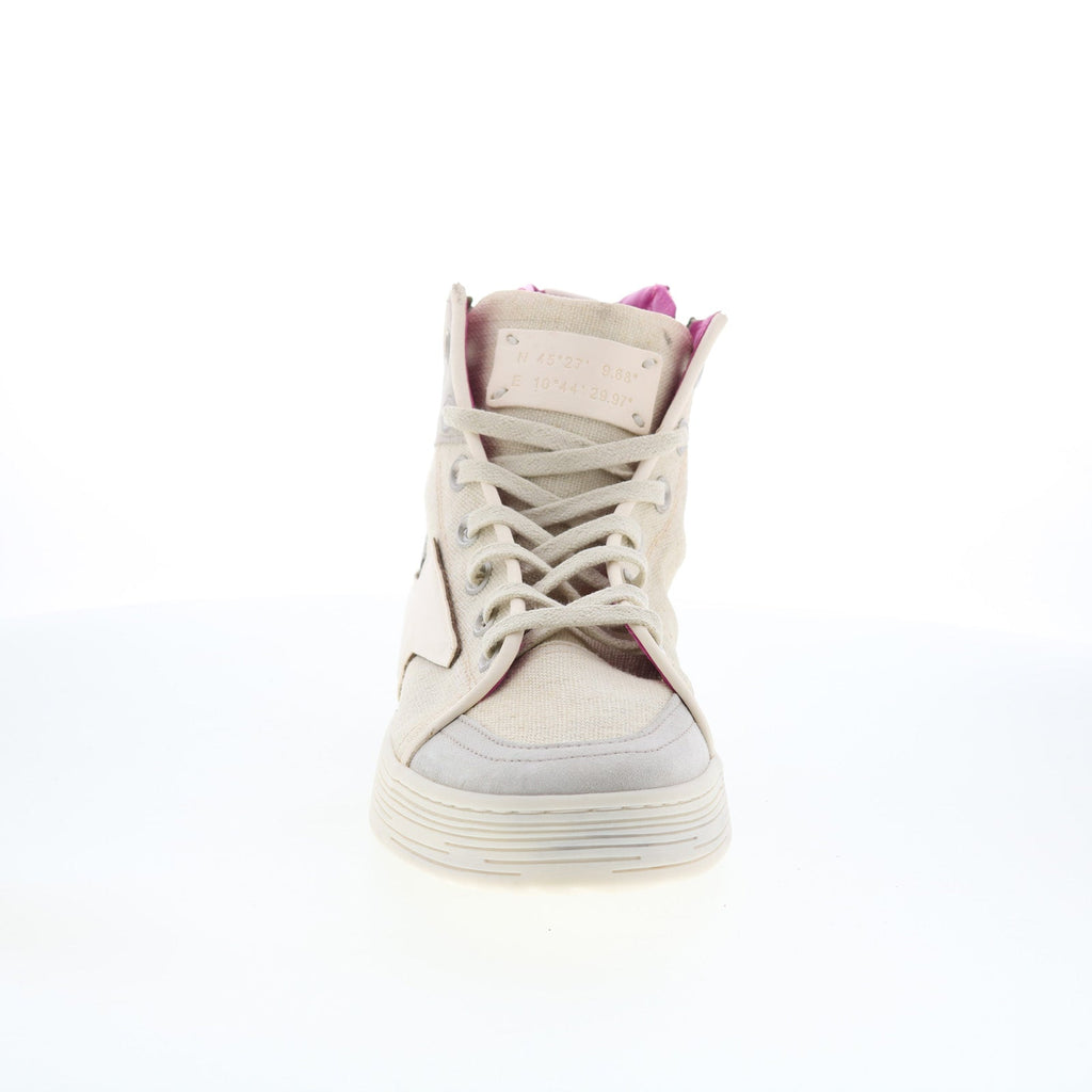 Adler Womens Beige Leather Lace Up Lifestyle Sneakers Shoes
