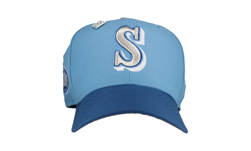 59FIFTY Seattle Mariners 25th Anniversary Fitted Hat "Light Blue Royal Metallic" NE371
