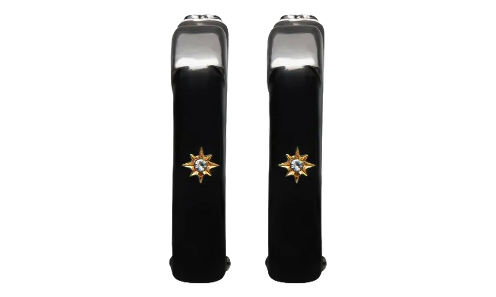 HOOP EARRINGS WITH STAR DETAIL "Black / Silver" SM1VG0050P6478964