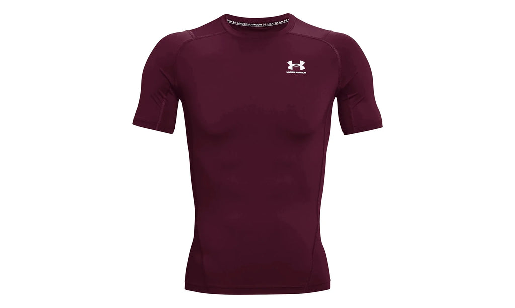 HeatGear Compression Short Sleeve "Maroon / White" 1361518 609