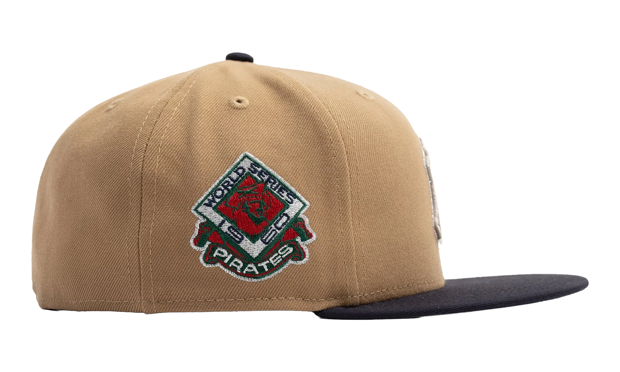 59FIFTY New York Yankees 1960 World Series Pittsburgh Pirates Patch Fitted Hat "Khaki / Brown" NE489
