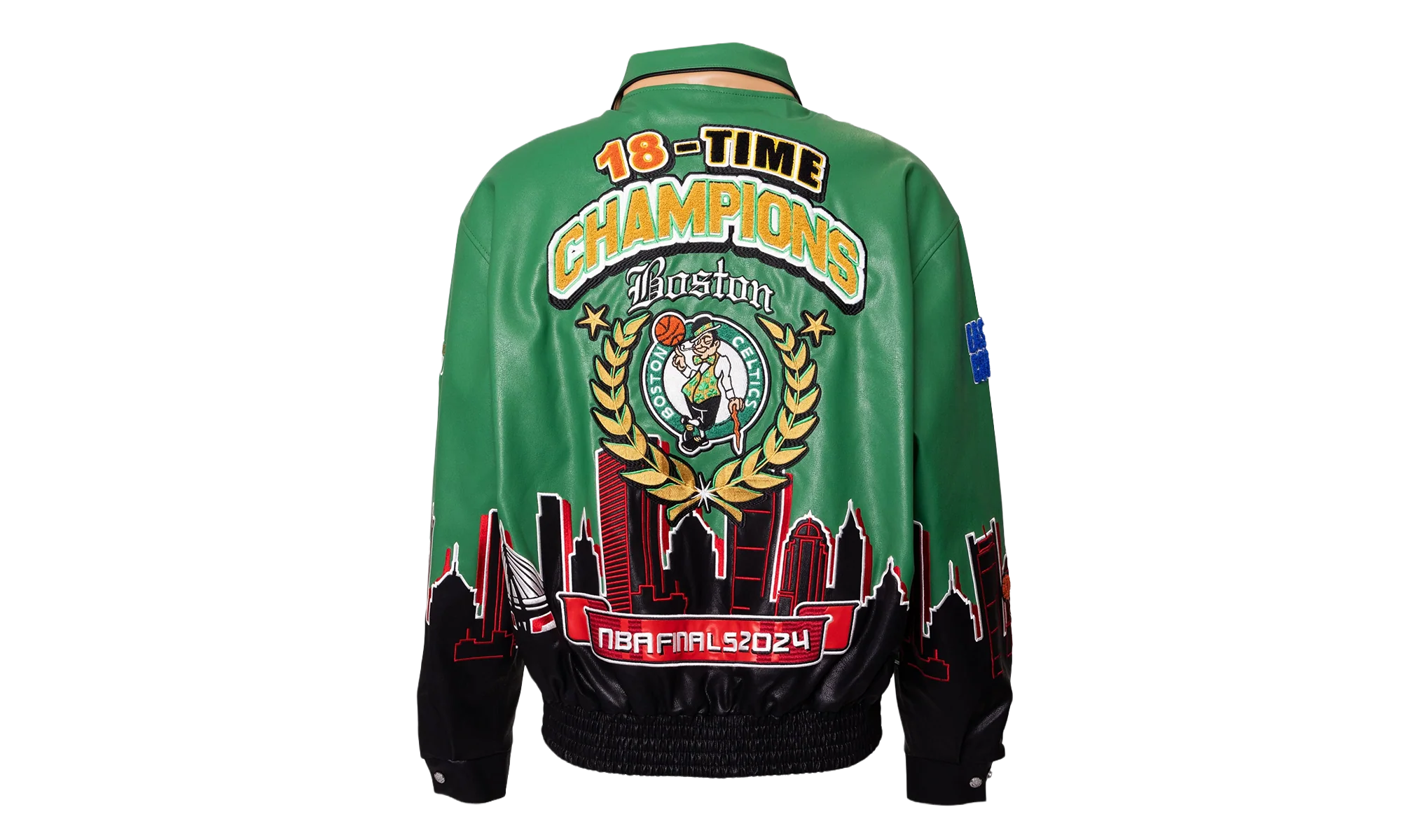 Skyline Vegan Leather Championship Jacket "2024 NBA Champion Boston Celtics" NBA 021B CEL