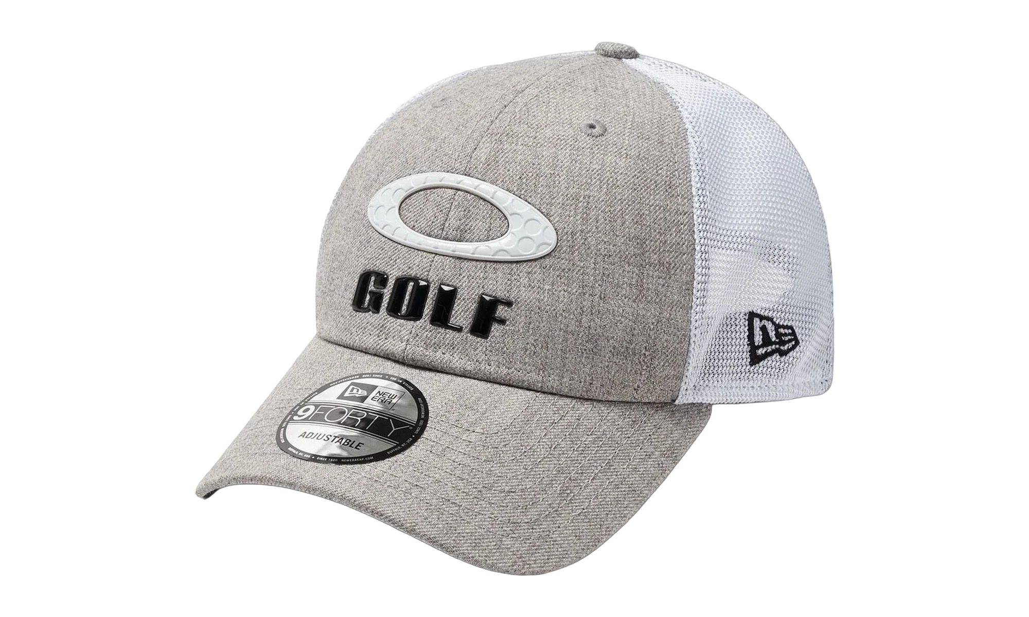 9FORTY OAKLEY x New Era Heather New Era Stripe Golf Snapback Hat "Athletic Heather Grey" 912145LDS 24G