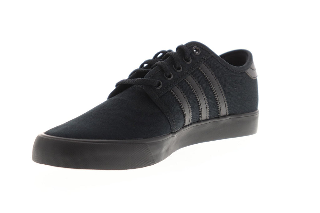 Seeley AQ8531 Mens Black Canvas Casual Low Top Lifestyle Sneakers Shoes