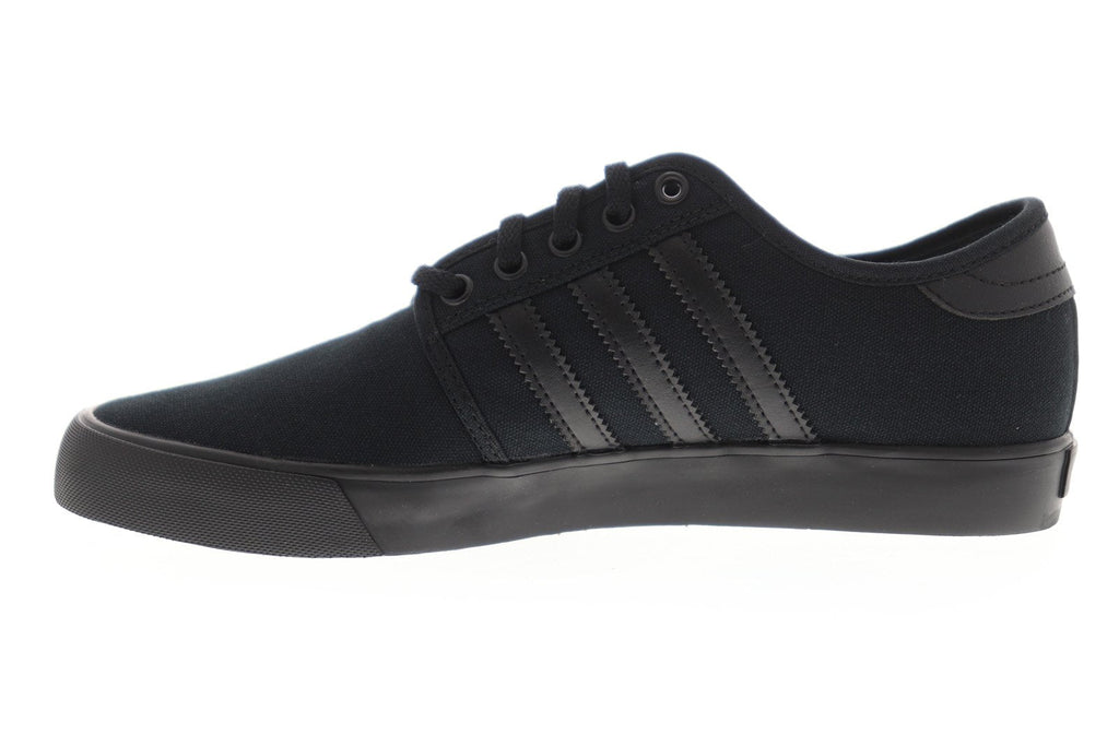 Seeley AQ8531 Mens Black Canvas Casual Low Top Lifestyle Sneakers Shoes