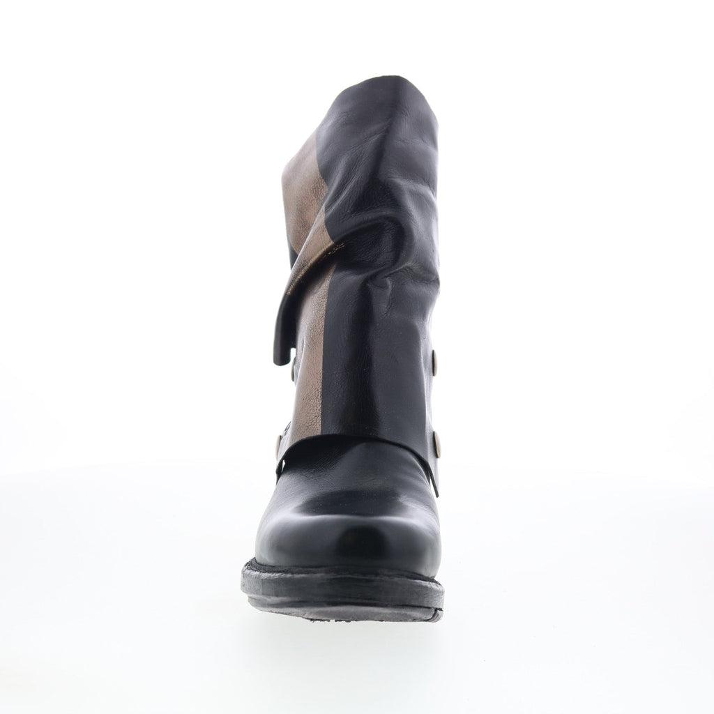 Atwell Womens Black Leather Zipper Casual Dress Boots