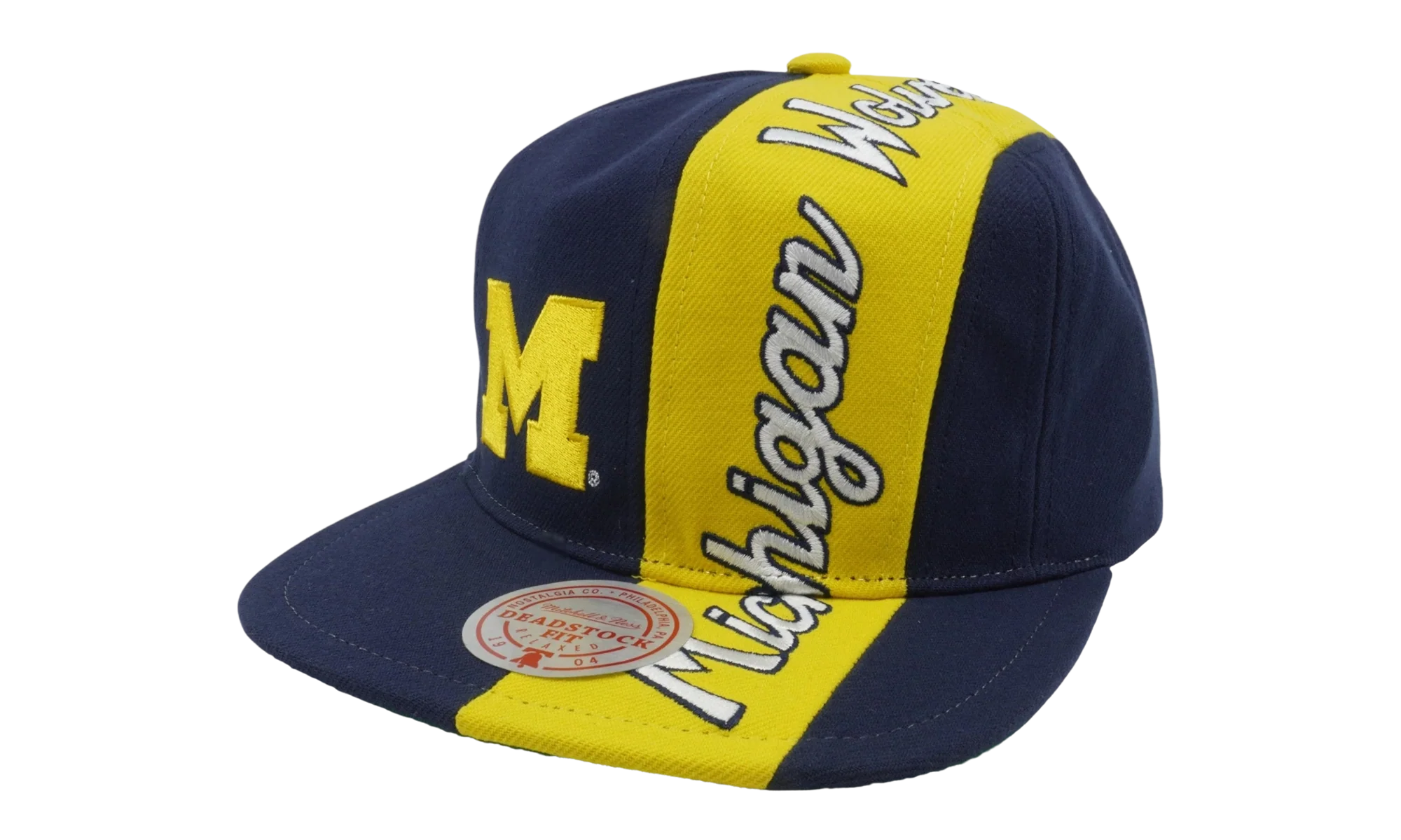 NCAA Over the Top Snapback Cap "Michigan Wolverines - Navy / Yellow" 6MUS1320 UMIYYPPPNYYW
