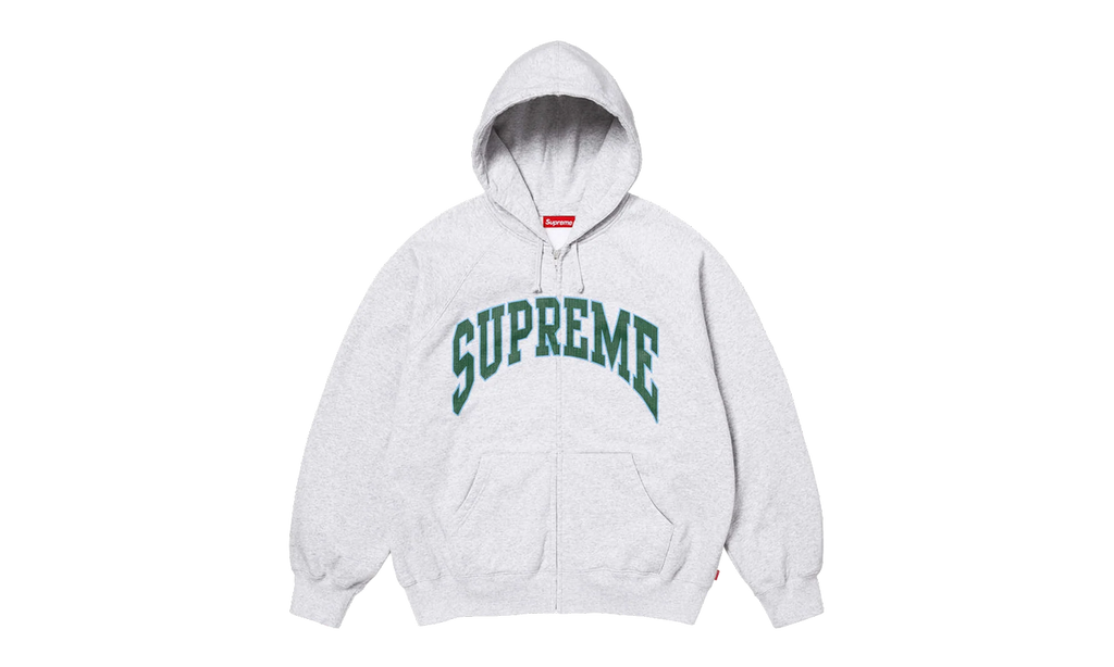 Cracked Raglan Zip Up Hooded Sweatshirt "SS26 - Grey" SU27506