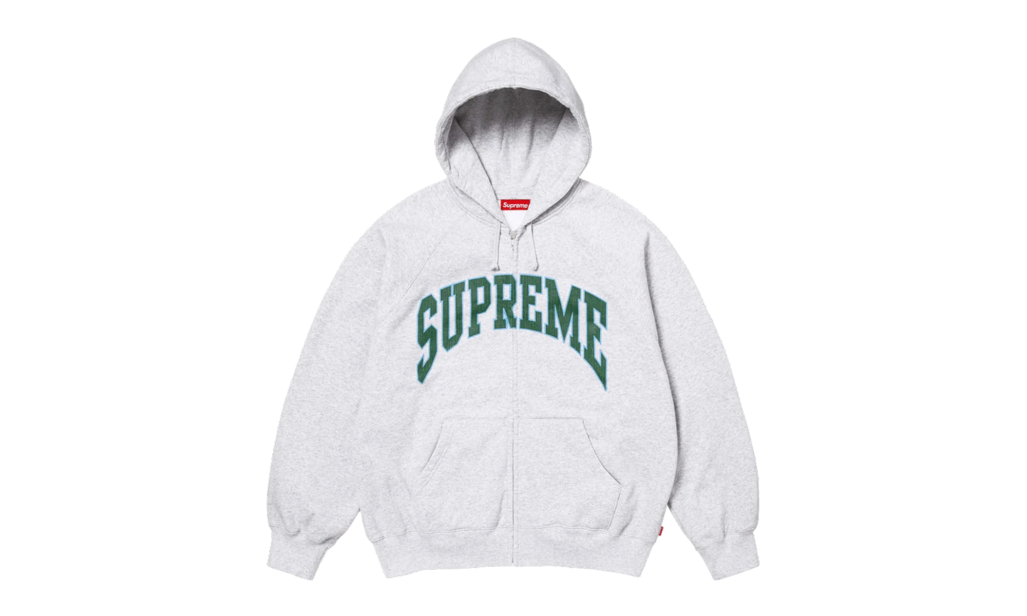 Cracked Raglan Zip Up Hooded Sweatshirt "SS26 - Grey" SU27506