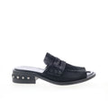 Gino B18003-201-6002 Womens Black Leather Mule Flats Shoes