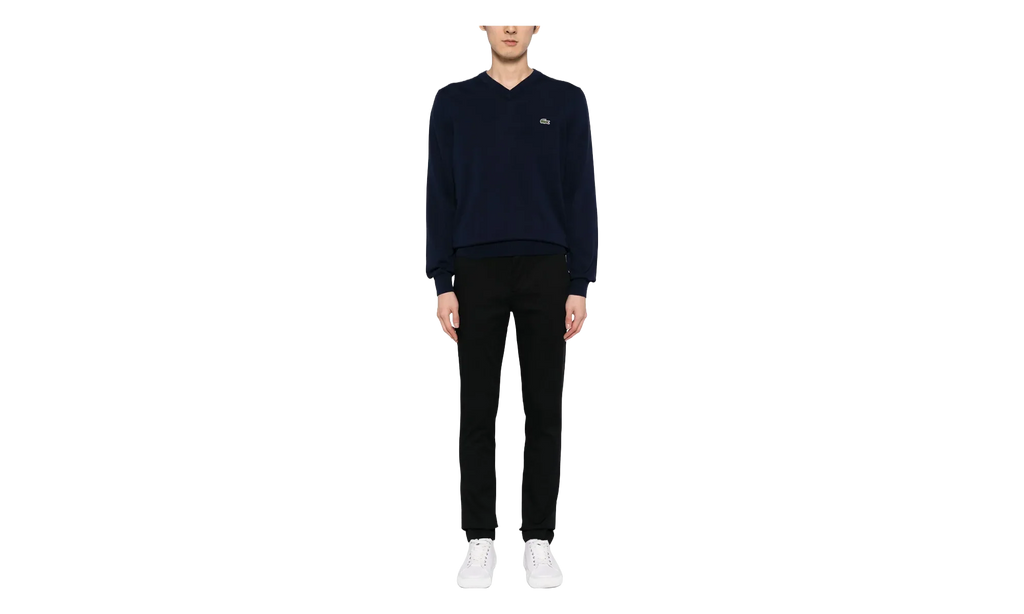 Cotton V-Neck Sweater "Navy Blue" AH1951 166