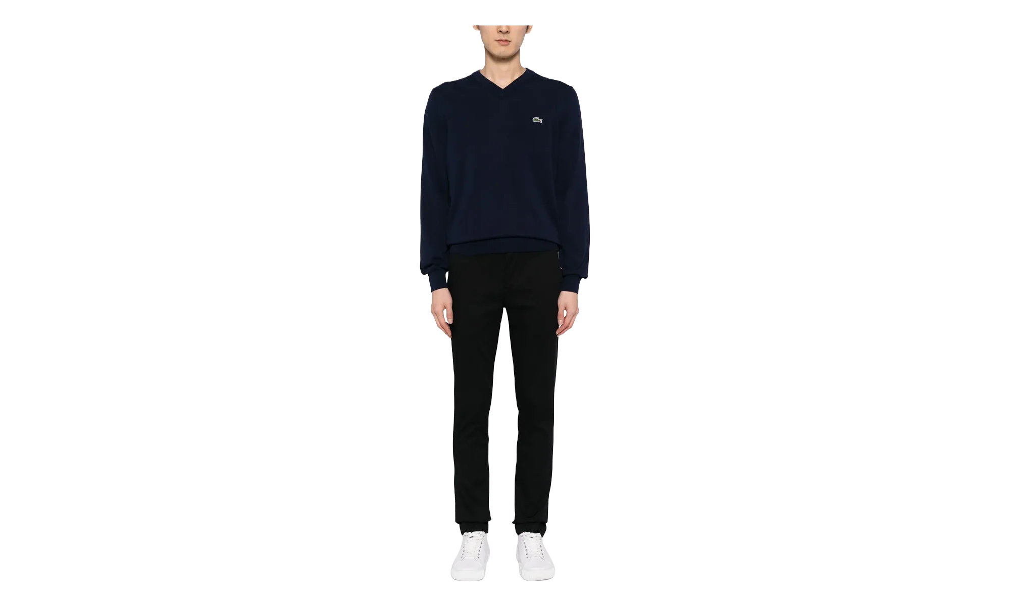 Cotton V-Neck Sweater "Navy Blue" AH1951 166
