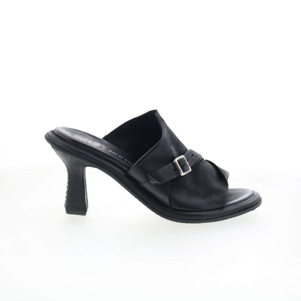 Smitty B22005-201-6002 Womens Black Leather Mules Heels Shoes