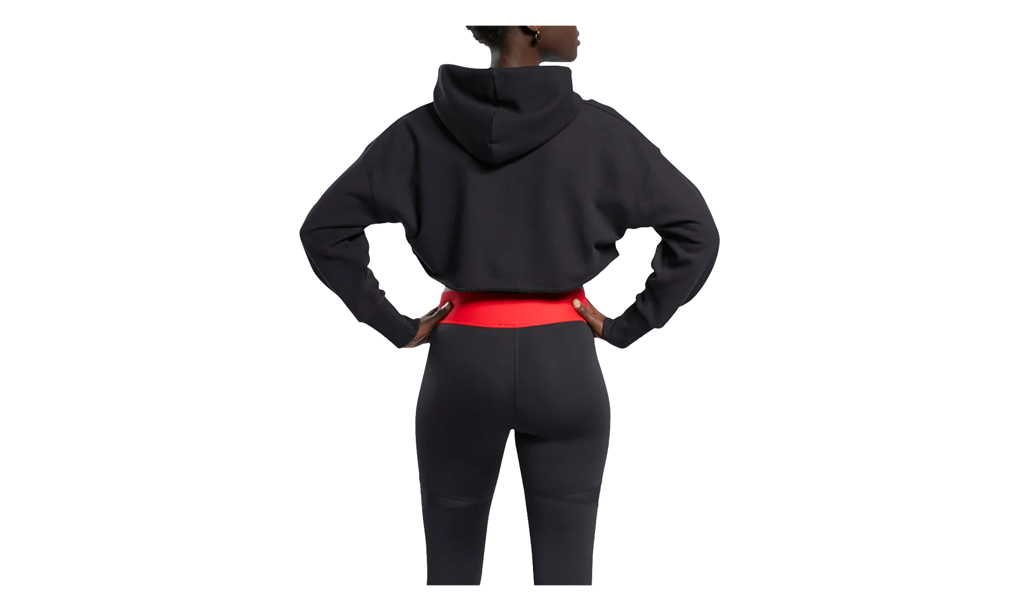 Cardi B Crop Sweatshirt WMNS "Black / Red" H48417