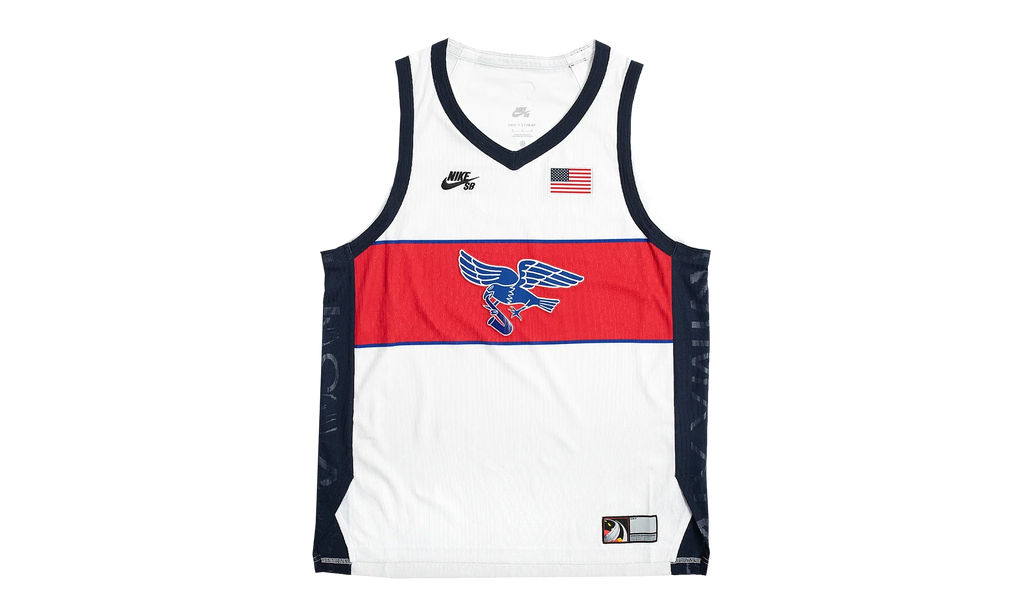 SB Dri-FIT ADV Sleeveless Skate Jersey "Team USA Olympics - White / Sport Red / Obsidian / Black" FZ4073 100
