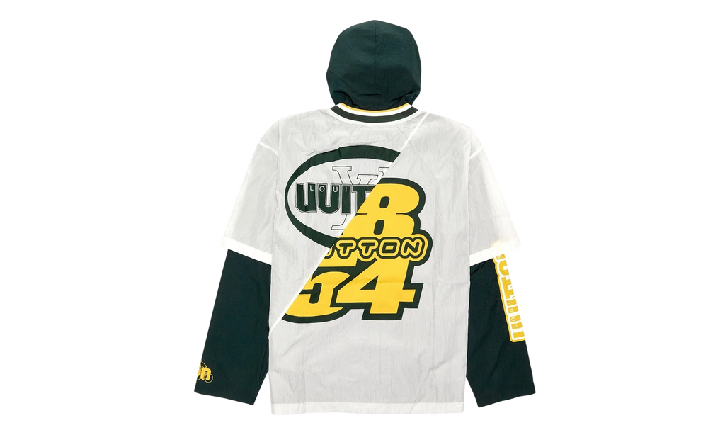 Patchwork Baseball Jersey Windbreaker "Green/White" 1AAGF4