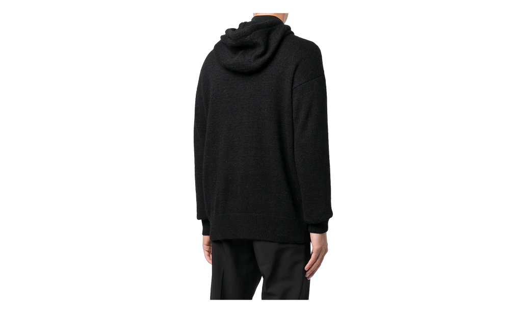 Logo-Intarsia Knitted Hooded Sweatshirt "Black" MON10