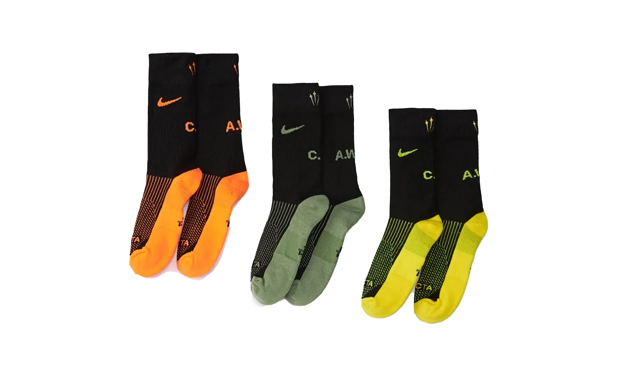 RUNNING CREW SOCKS 3-PACK "Black/Olive/Orange/Yellow" DD9240 909
