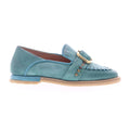 Tayte Womens Green Leather Hook & Loop Loafer Flats Shoes