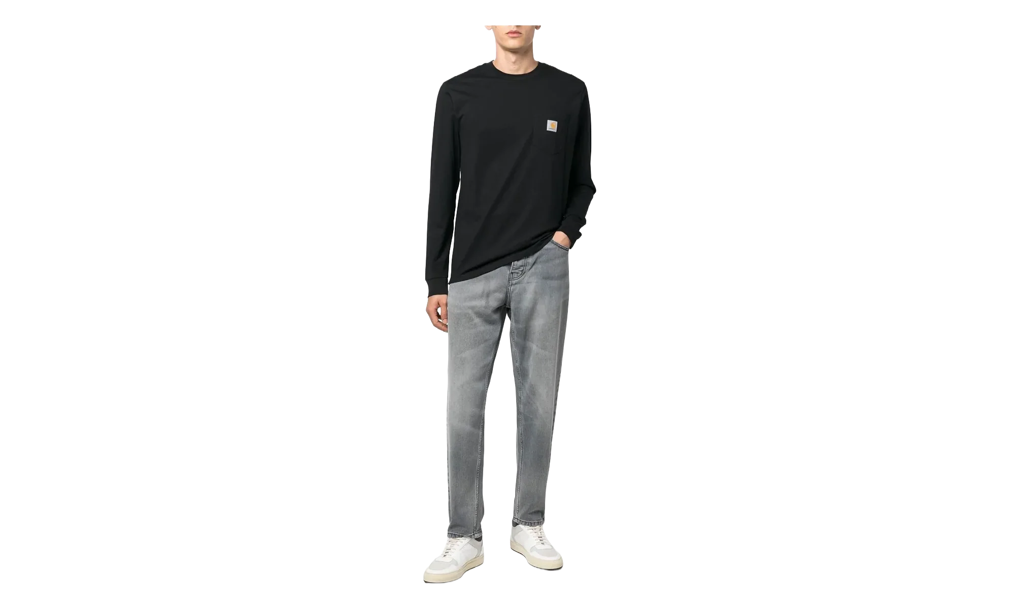 Long Sleeve Pocket T-shirt "Black" I030437 89XX