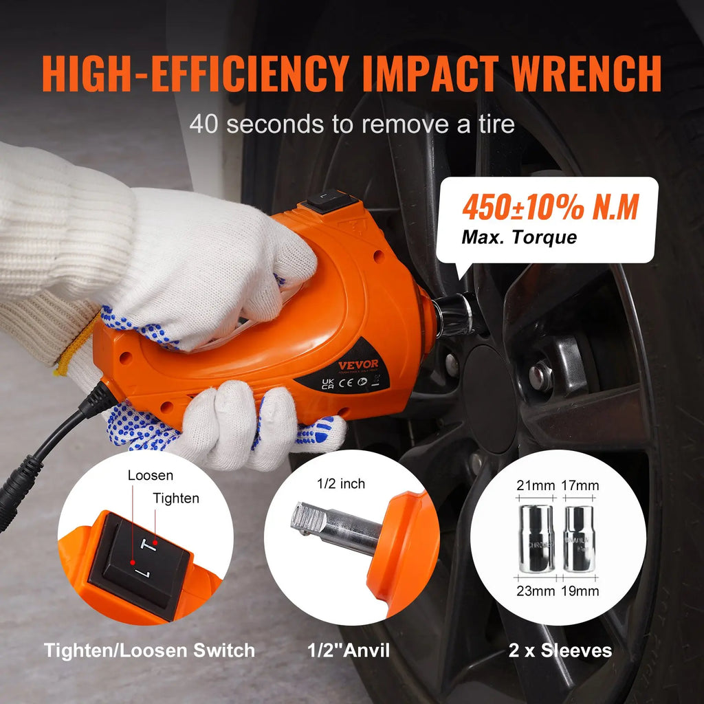 5 Ton Electric Car Jack Kit with Impact Wrench & Air Pump