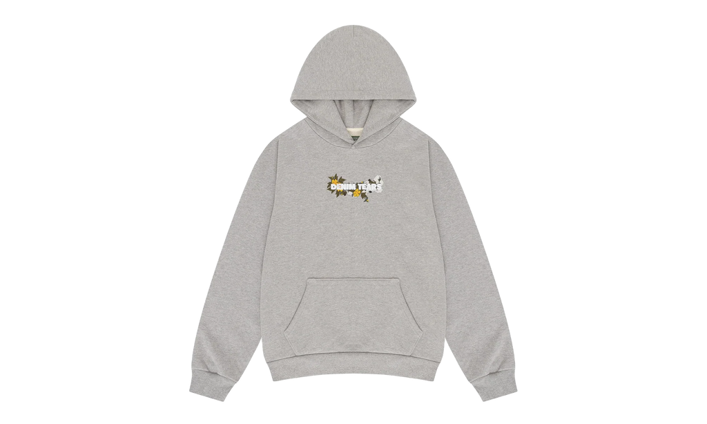 Embroidered Floral Logo Hoodie "Grey" DT350
