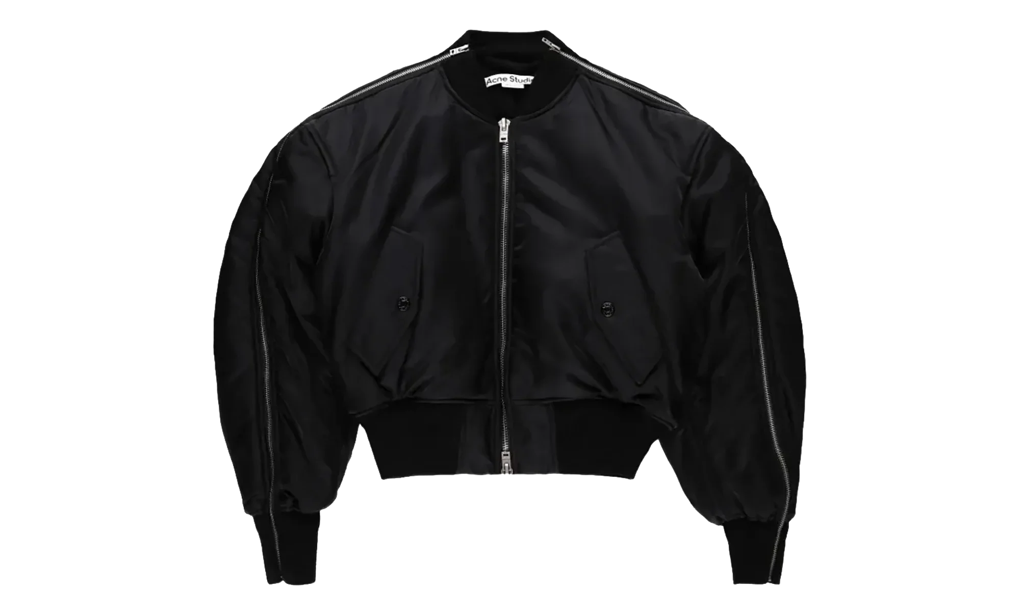 Nylon Bomber With Zips "Black" A90699900