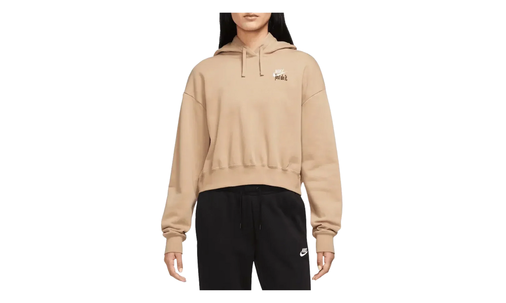 Sportswear Club Fleece Oversized Cropped Pullover Hoodie WMNS "Brown" FB8258 200