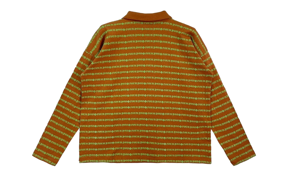 Matty Boy Stripe Long Sleeve Polo "Brown / Green" CHRM0840
