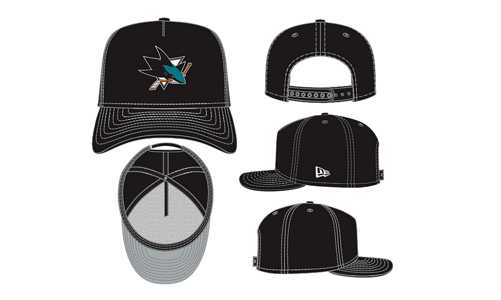 9FIFTY San Jose Sharks NHL A Frame Snapback Hat "Black" NE369