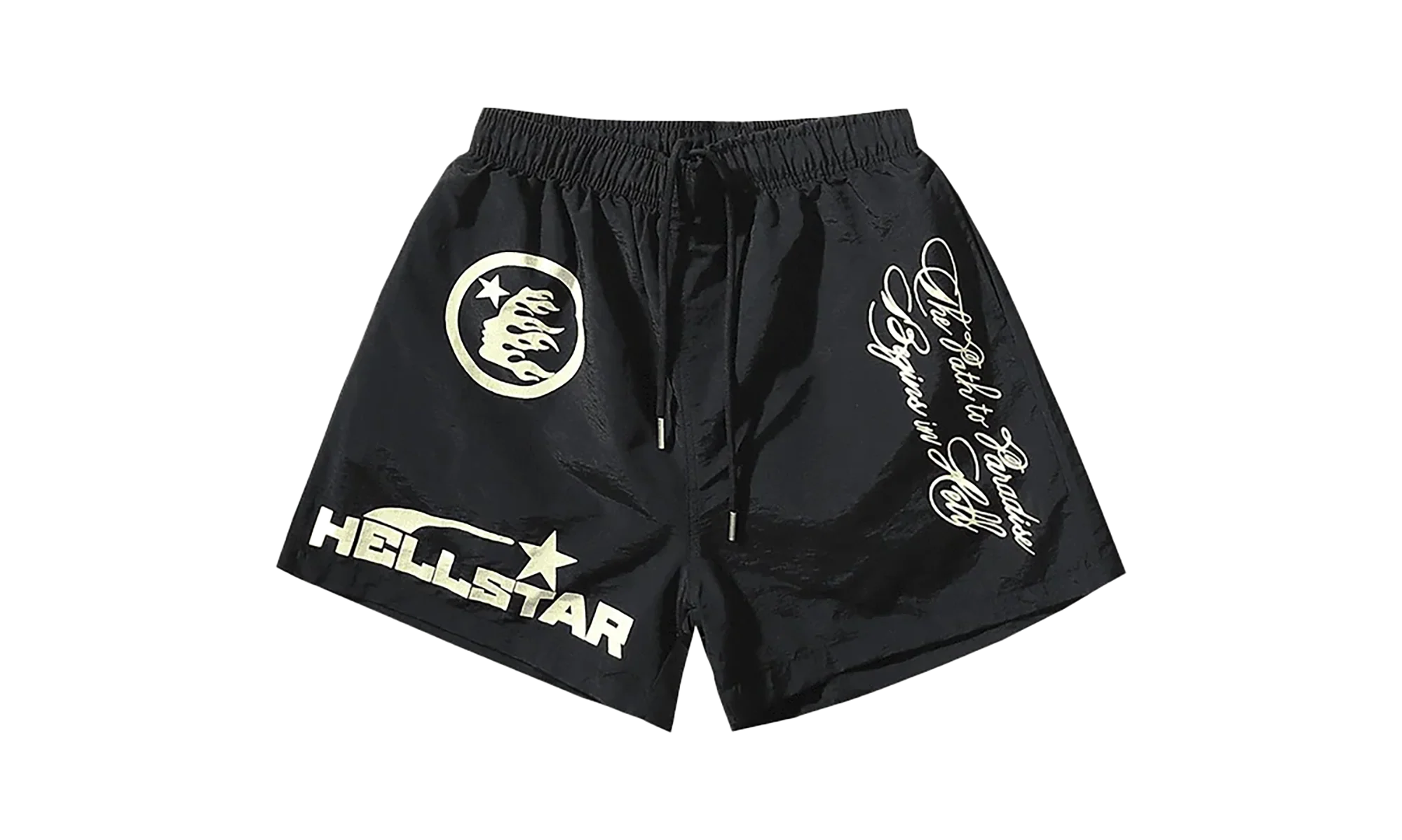NYLON SHORTS - CURSIVE PRINT "Black" HSR168