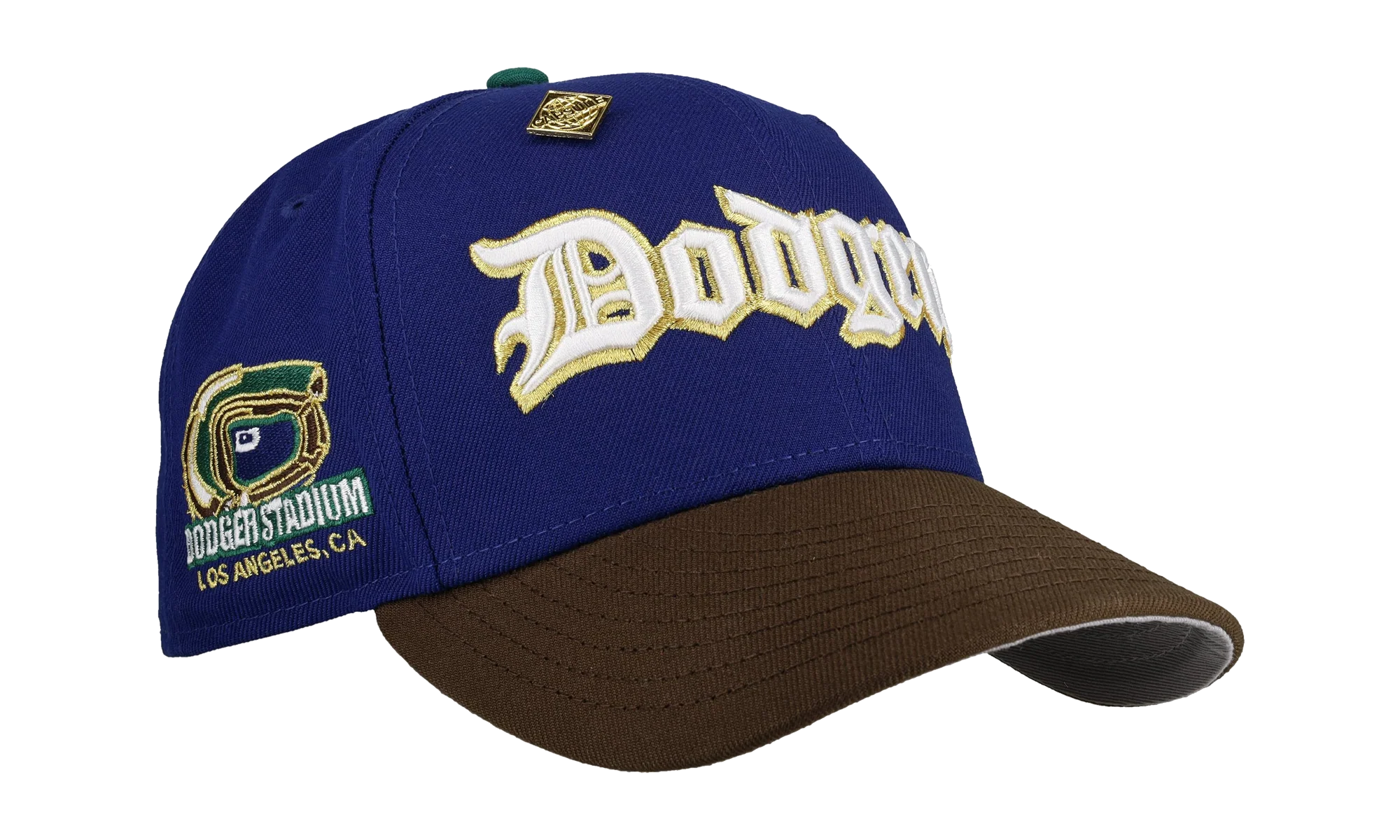 59FIFTY Los Angeles Dodgers Dodger Script Fitted Hat "Stadium Blue / Brown" NE428