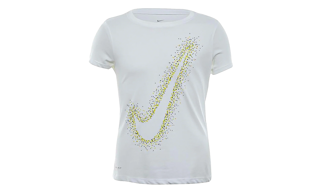 Swoosh‑print T‑shirt Big Kids "White" AH2107 100