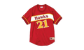 NBA Dominique Wilkins Name & Number Mesh Crewneck Shirt "Atlanta Hawks - Red" BA8X4G AHA R KUP