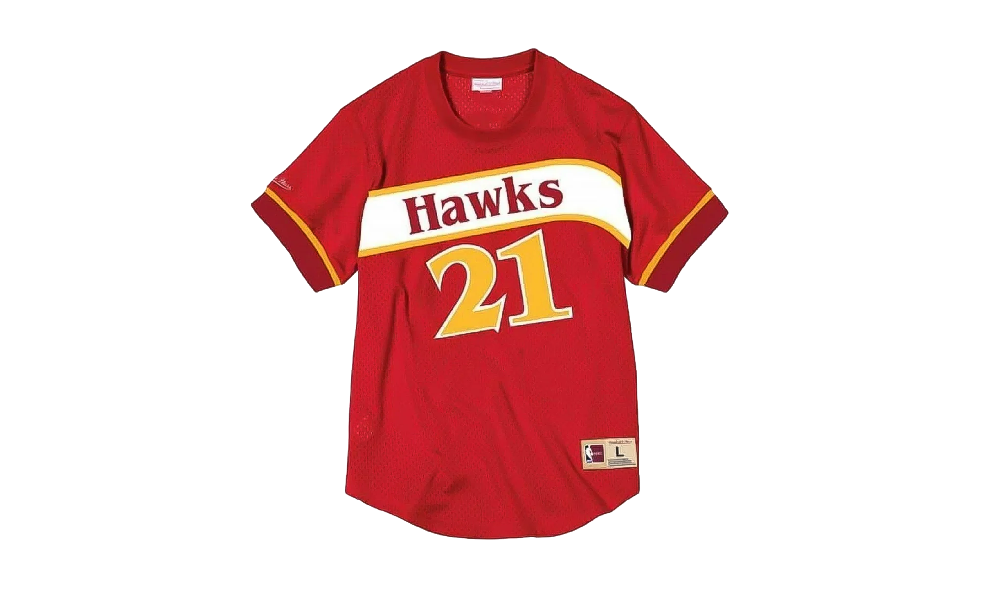 NBA Dominique Wilkins Name & Number Mesh Crewneck Shirt "Atlanta Hawks - Red" BA8X4G AHA R KUP