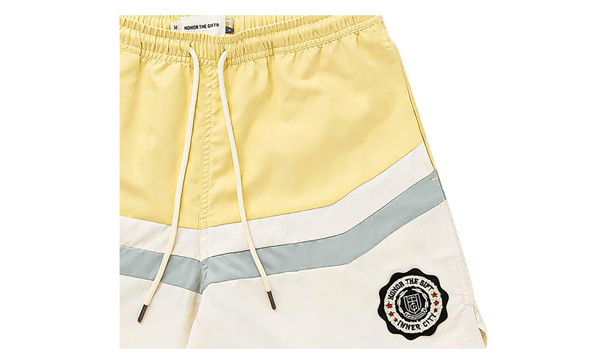 Brushed Poly Track Short "Bone / Yellow" HTG240123 BONE