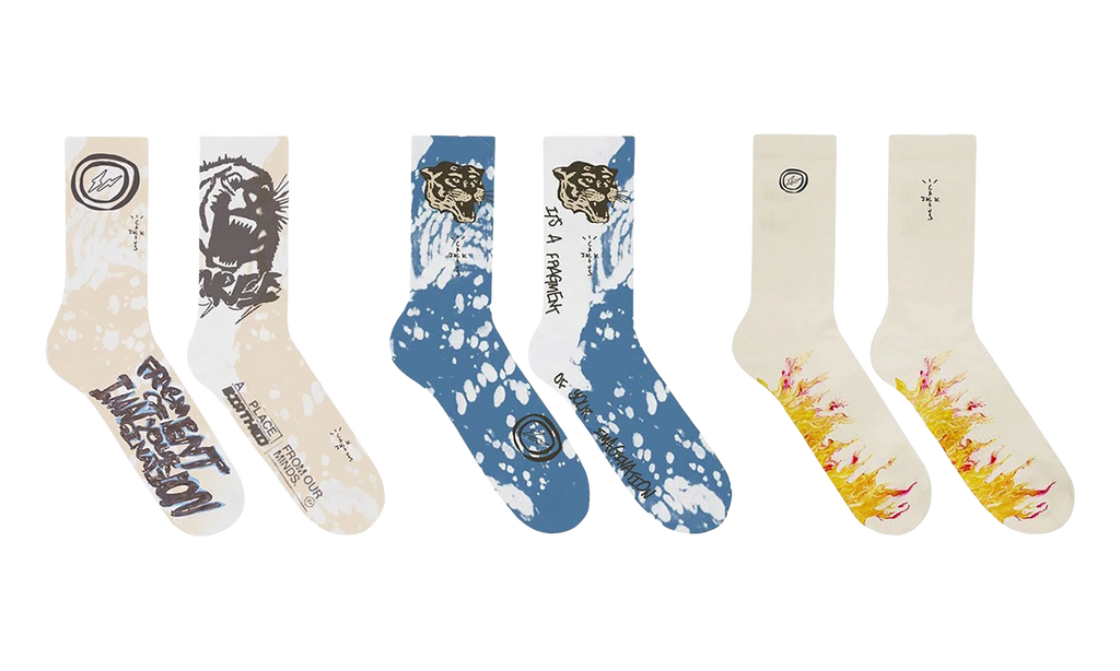 CJ X Fragment 3 Pack Socks "Cactus Jack x Fragment" CJFR AS15
