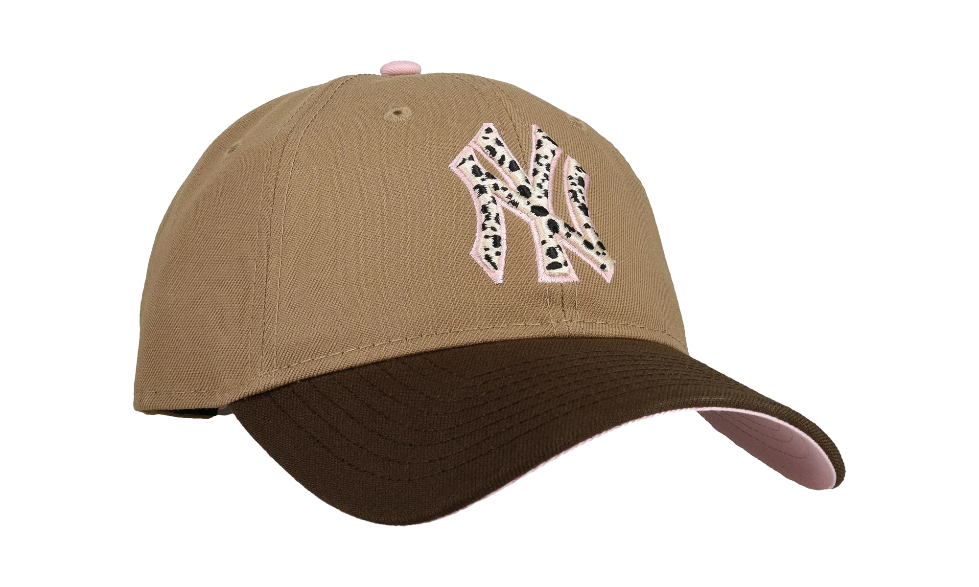 9TWENTY New York Yankees Premium Adjustable Hat "Tan / Walnut Safari Print - Pink Brim" NE333