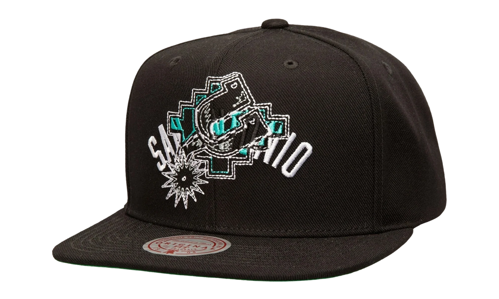 NBA Hardwood Classics Double Up Snapback Cap "San Antonio Spurs - Black" HS9644 SASBLCK