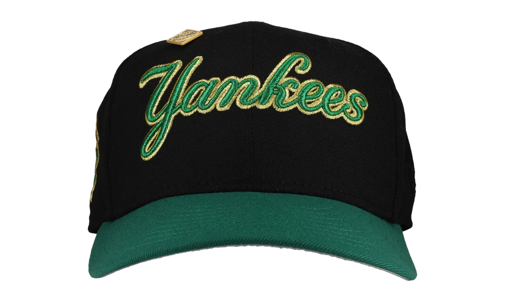 59FIFTY New York Yankees 1999 WS Fitted Hat "Metallic Script - Black / Green / Gold" 123451298979