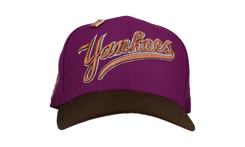 59FIFTY New York Yankees 1999 World Series Script Fitted Hat "Purple" NE255