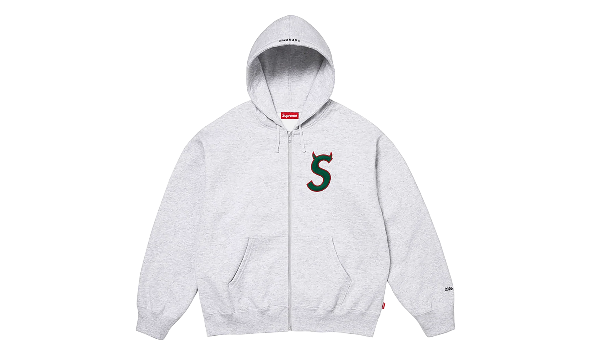 Devil S Logo Zip Up Hooded Sweatshirt "SS26 - Heather Grey" SU27312