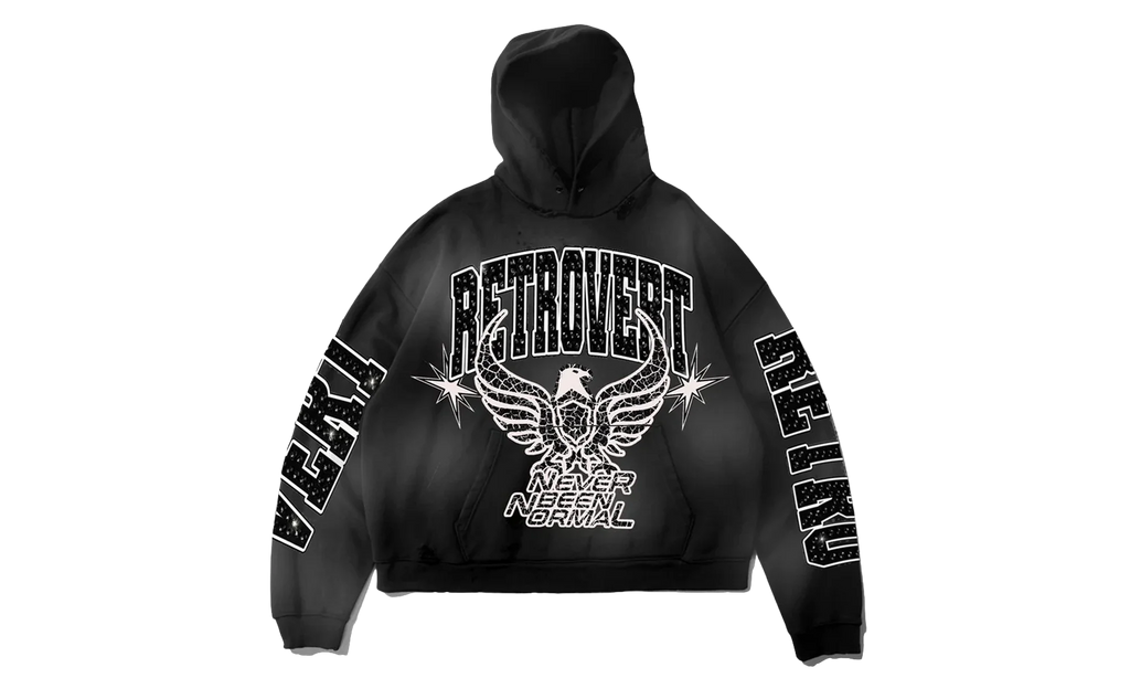 Never Been Normal Rhinestone Hoodie "Black" RET016
