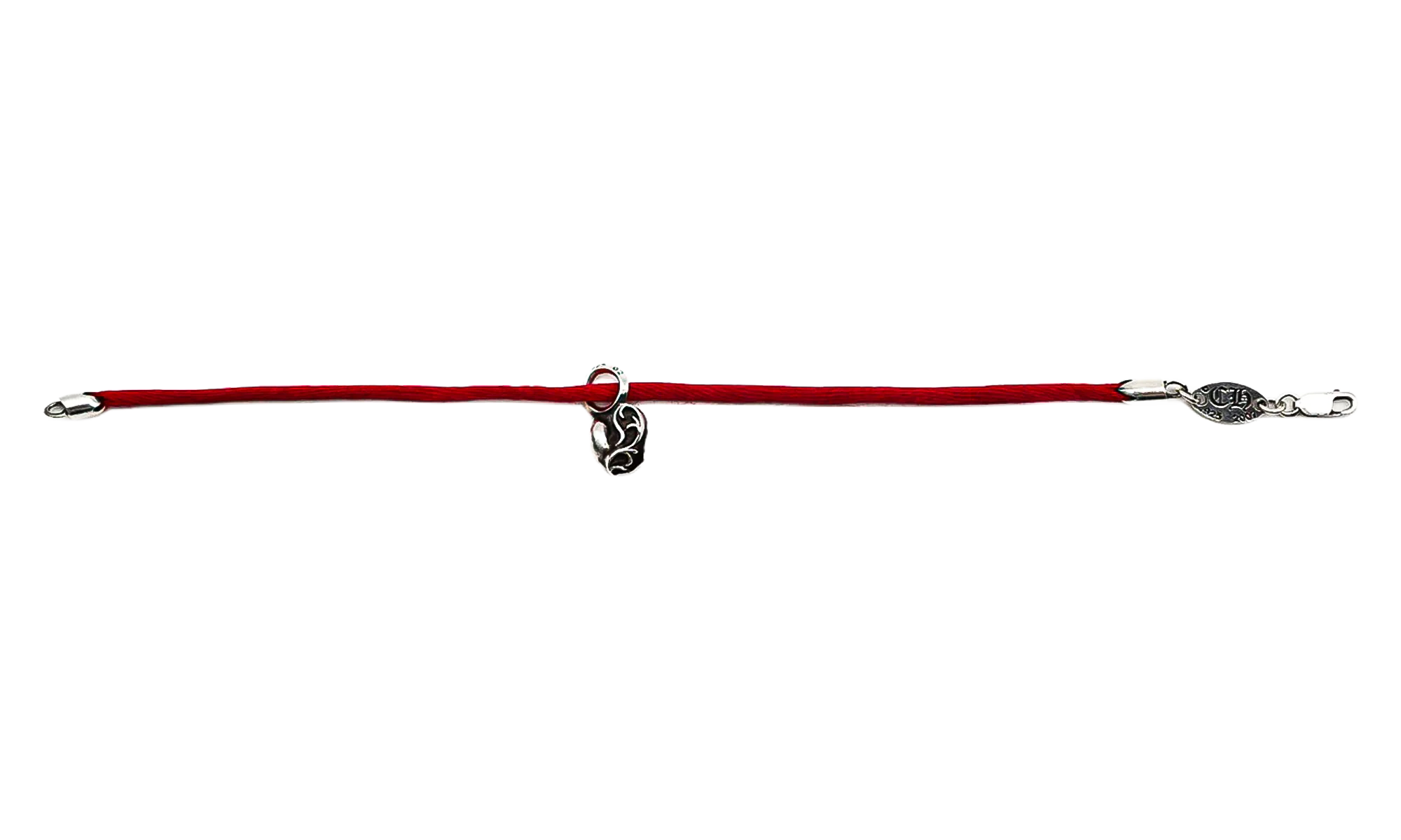 Silver Heart Vine Pendant String Bracelet "Red" CHRM1194