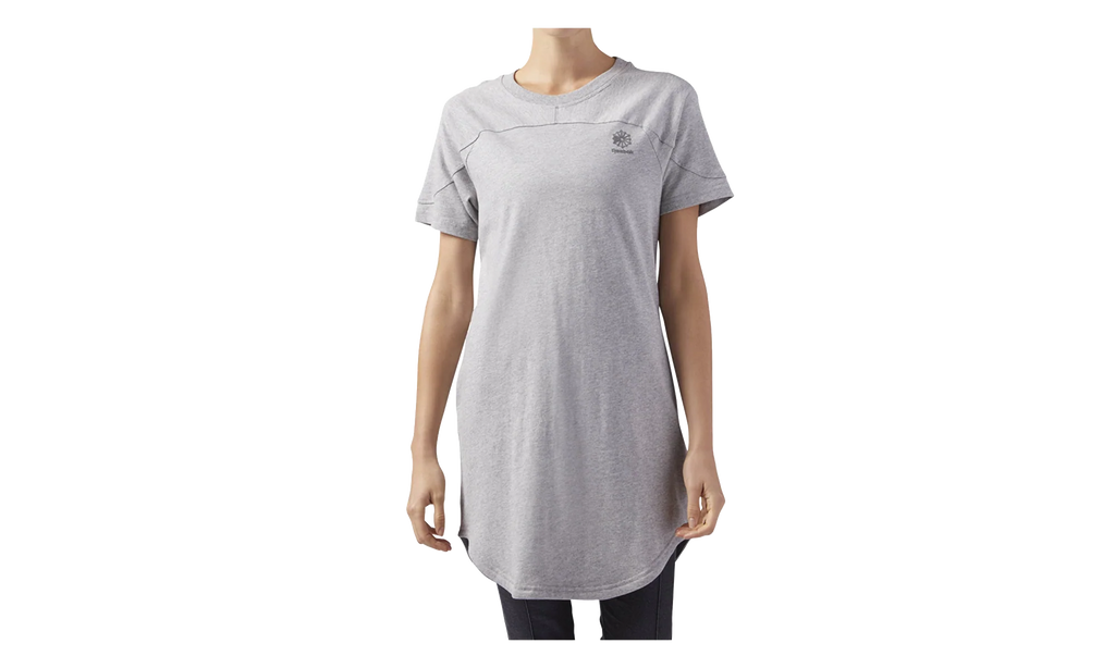 Classic Sportswear Open Back T-Shirt Dress WMNS "Medium Grey Heather" CF9493