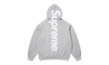 Satin Appliqué Hooded Sweatshirt "SS26 - Grey" SU27498