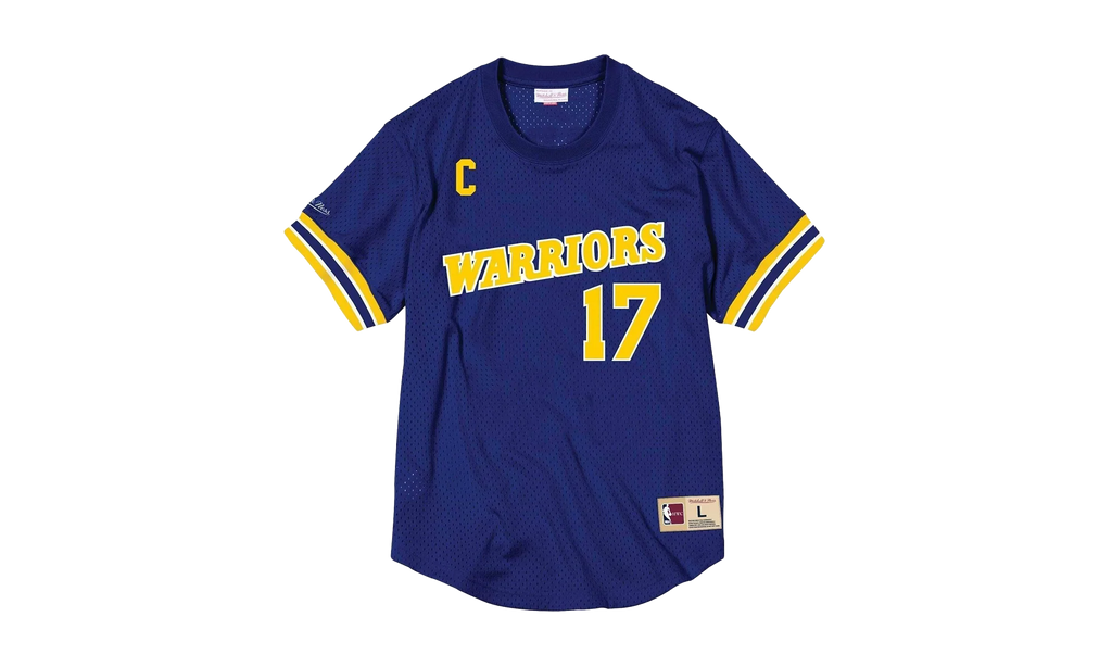 NBA Chris Mullin Name & Number Mesh Crewneck "Golden State Warriors - Royal" BA84X4 GSW B CCV