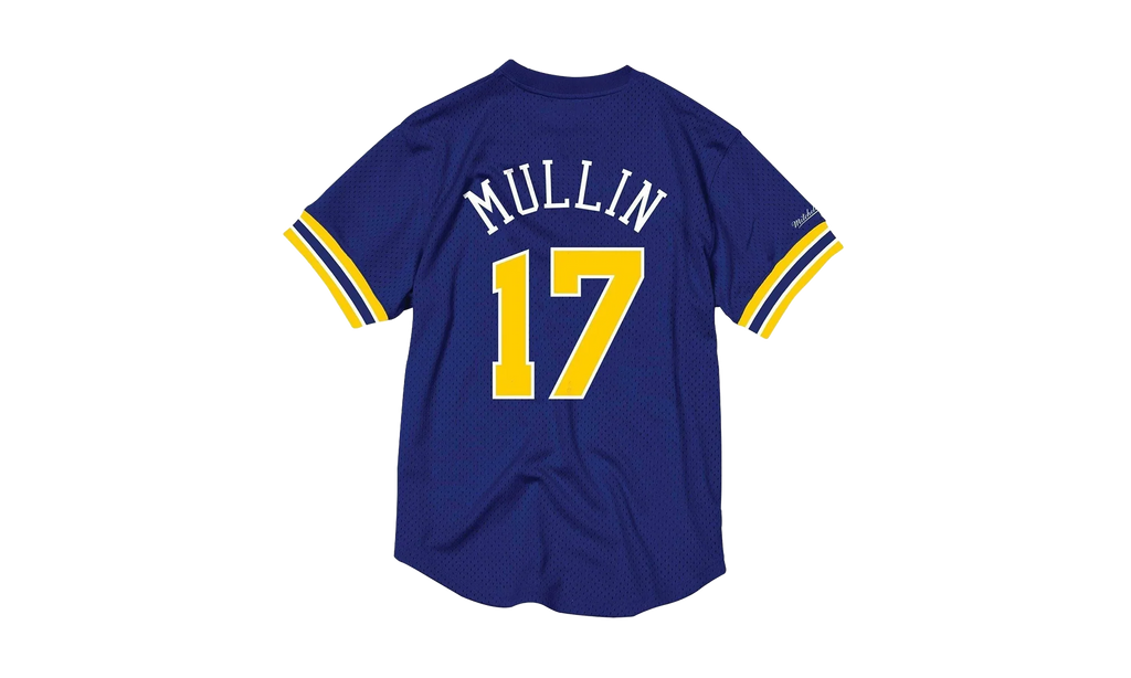 NBA Chris Mullin Name & Number Mesh Crewneck "Golden State Warriors - Royal" BA84X4 GSW B CCV