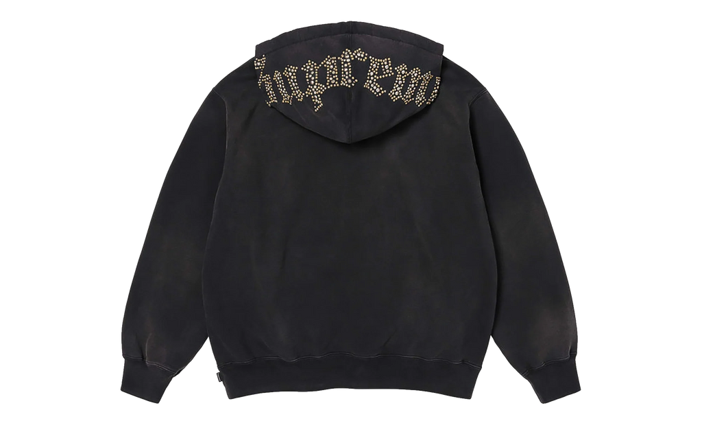Overdyed Studded Hooded Sweatshirt "SS26 - Black" SU27374