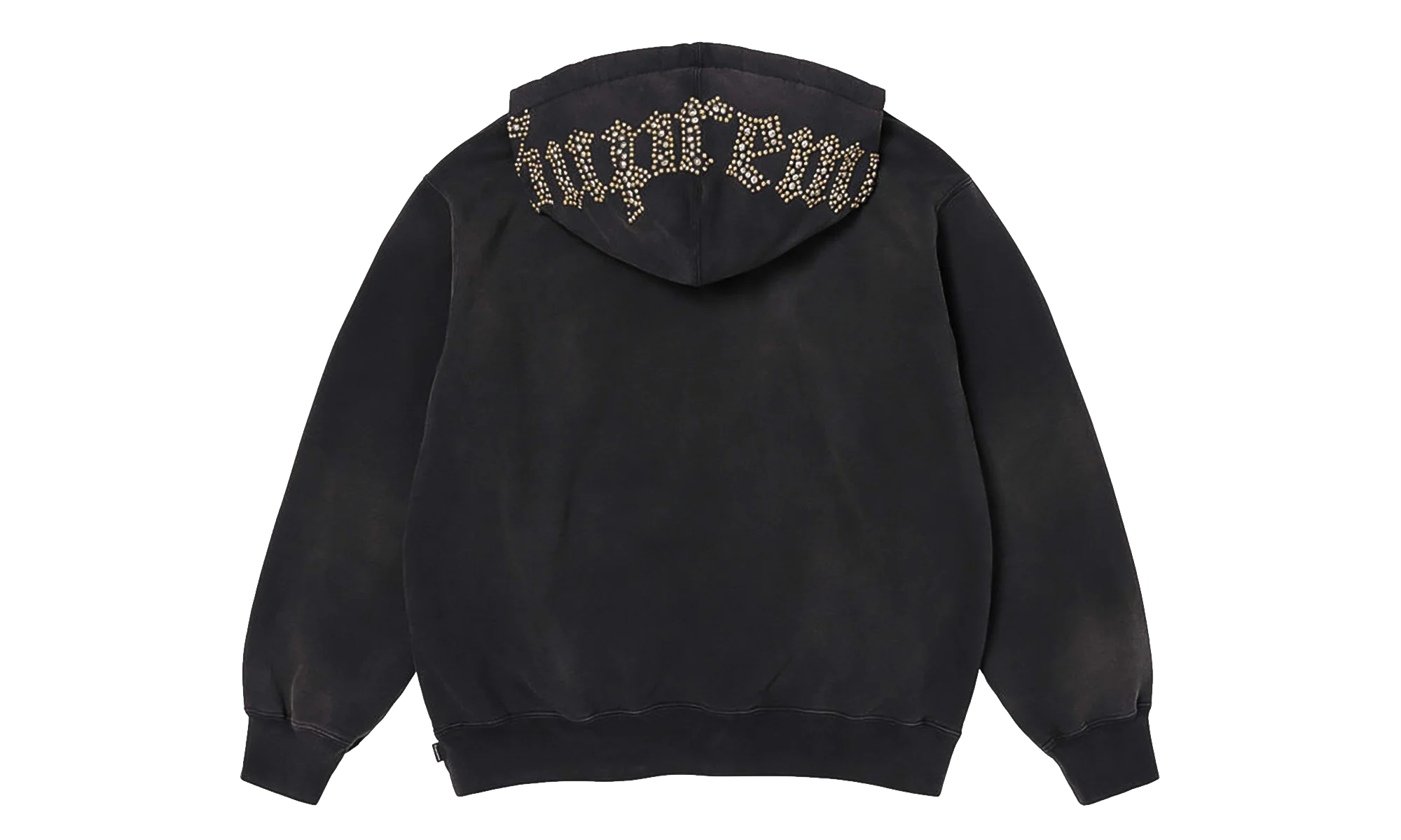 Overdyed Studded Hooded Sweatshirt "SS26 - Black" SU27374